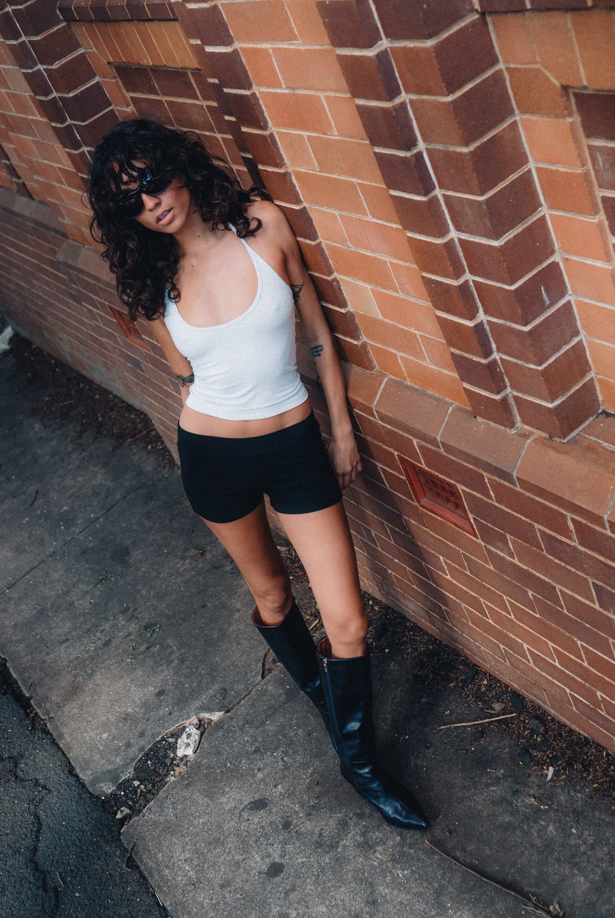 Rib Halter Neck Top