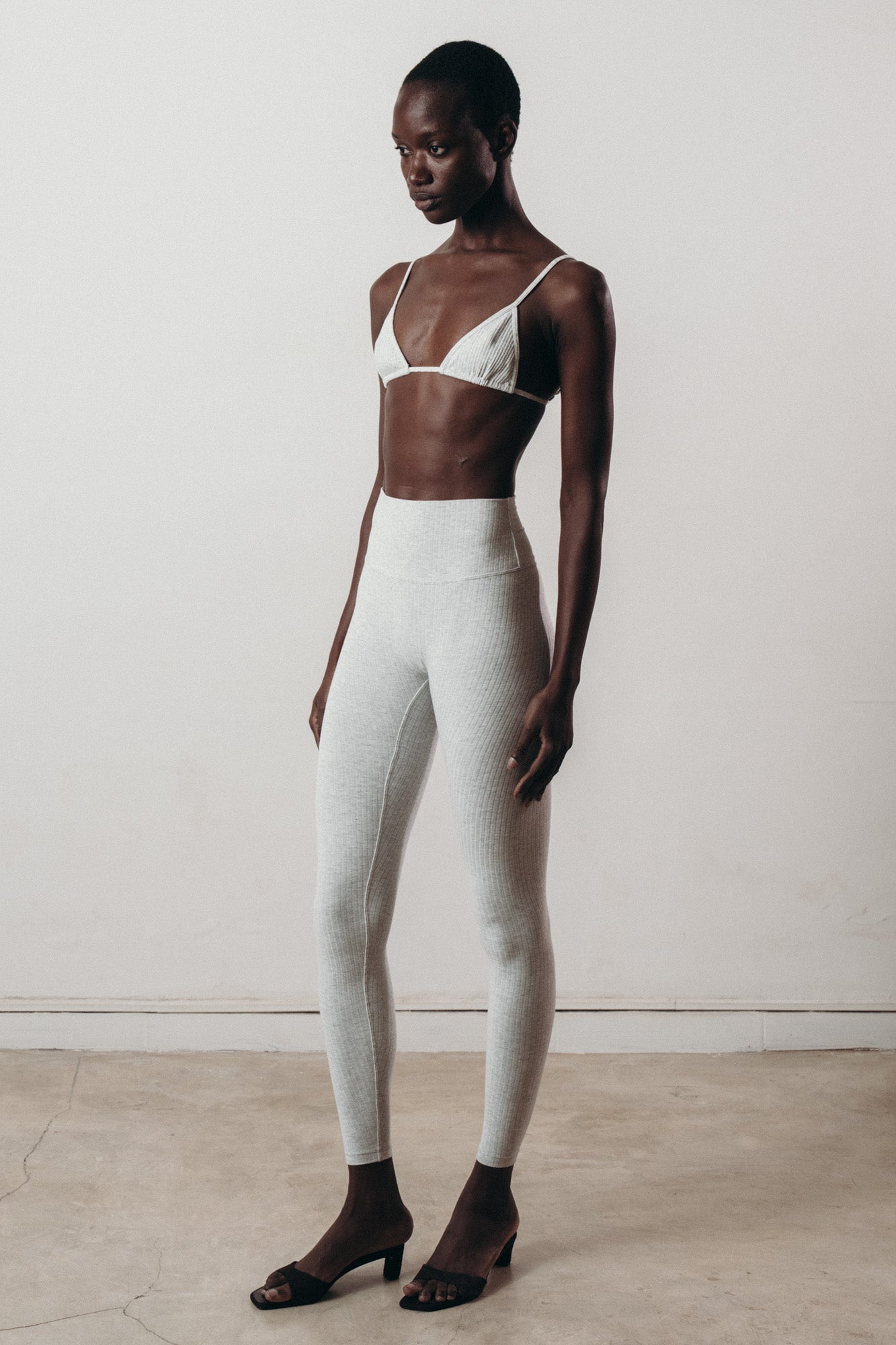 Studio K | Womens | Rib Leggings | Heather Grey | XS - XL