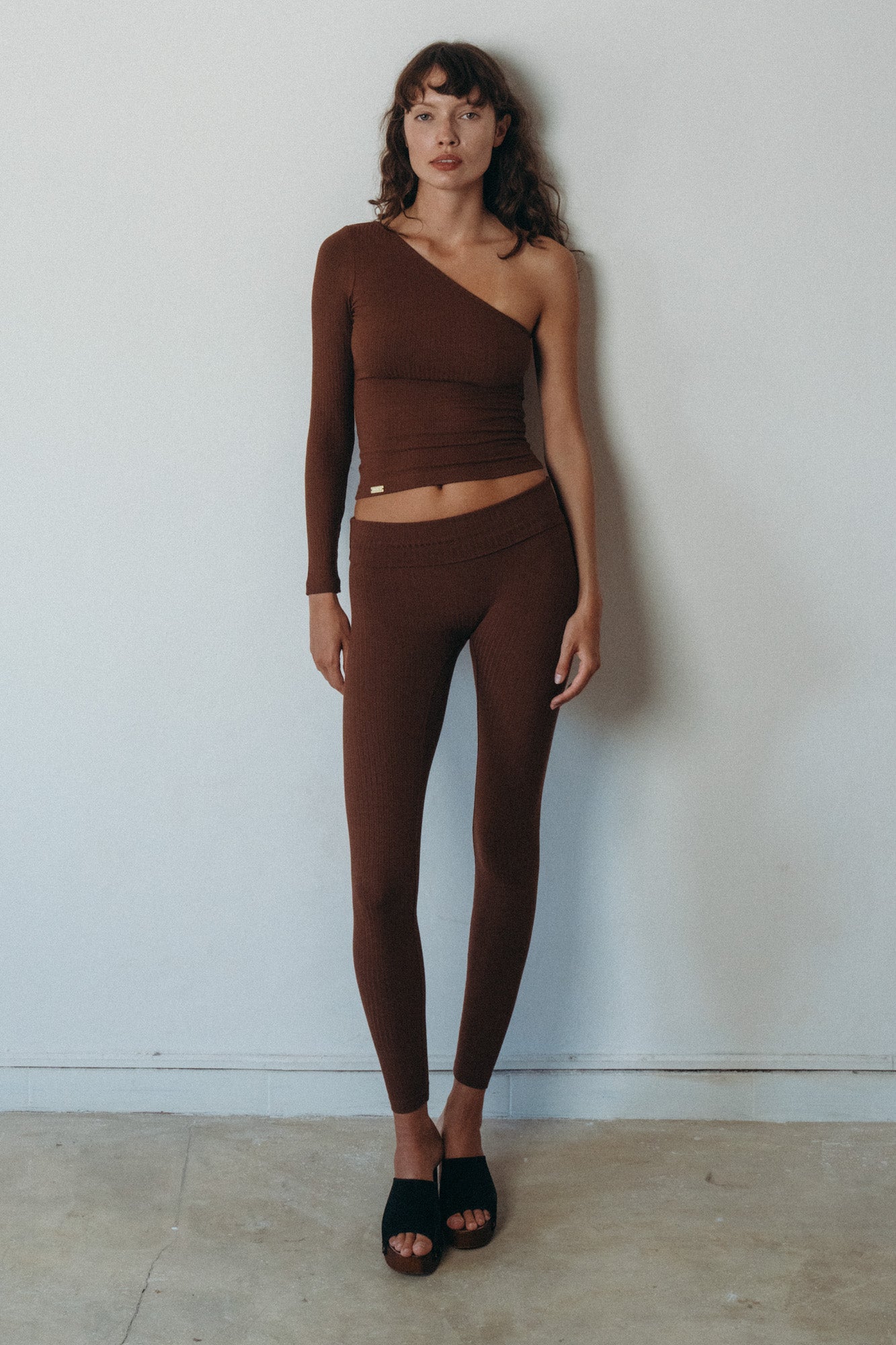 Studio K | Womens | Rib Leggings | Chocolate | XXS - XXL