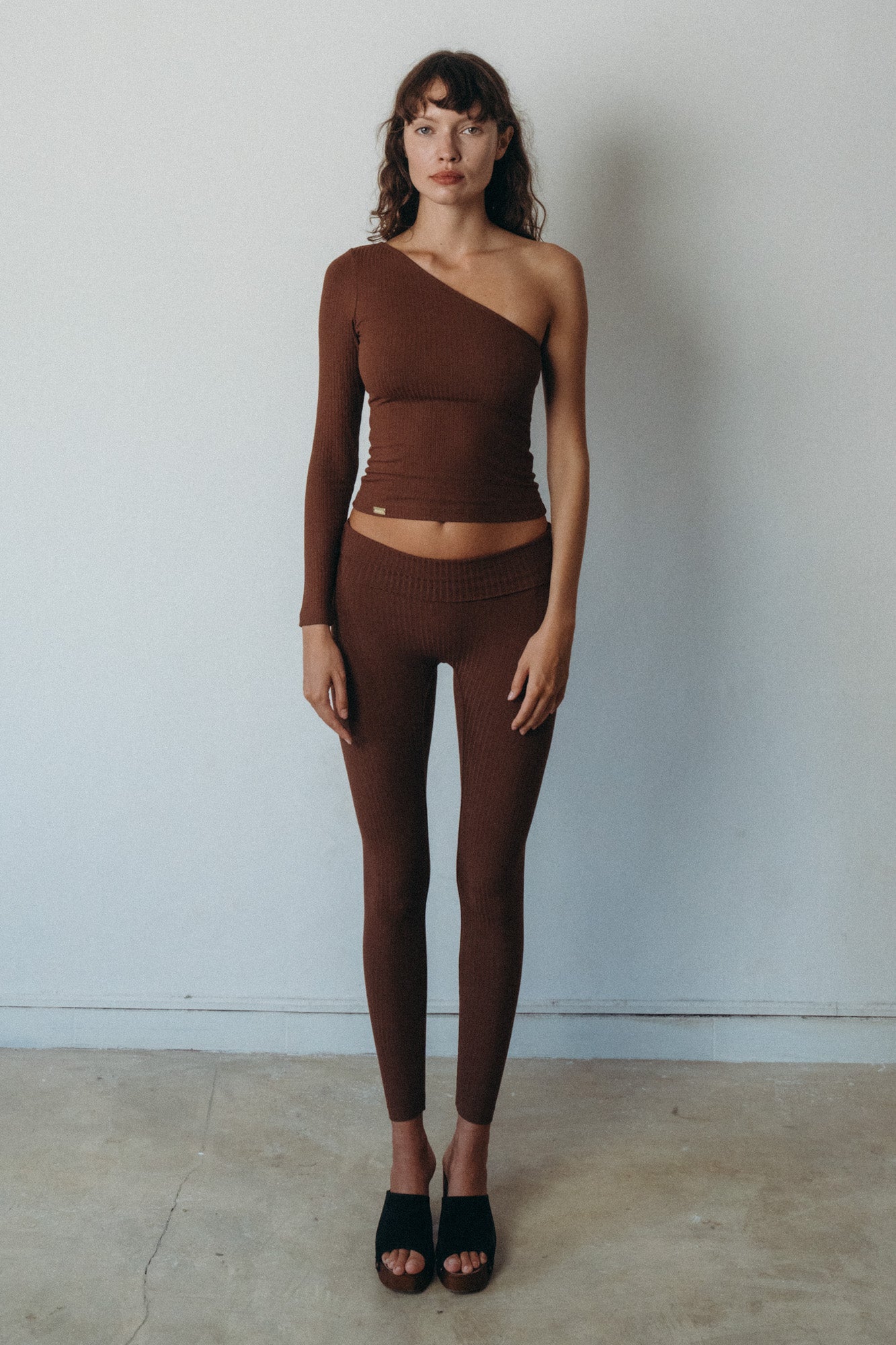 Studio K | Womens | Rib Leggings | Chocolate | XXS - XXL